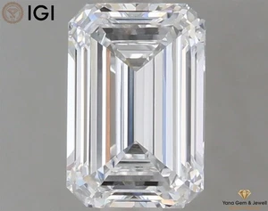 D Color VS1 Clarity 1.00 CT. IGI Certified CVD Lab Grown Diamond Emerald Shape - Picture 1 of 10