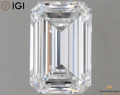 D Color VS1 Clarity 1.00 CT. IGI Certified CVD Lab Grown Diamond Emerald Shape - Image 1 of 4
