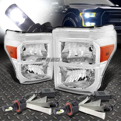 FARO CARCASA CROMADA + ESQUINA ÁMBAR + SISTEMA LED BLANCO 6000K PARA SUPERDUTY 11-16 Foto 1 de 4