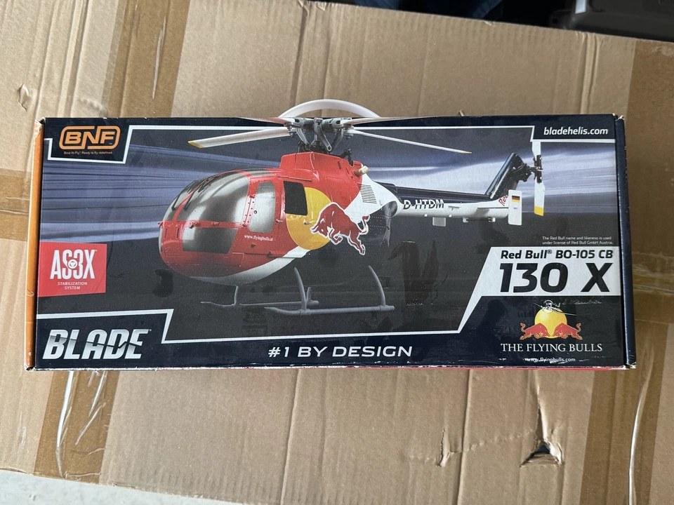 Brand New Blade 130X 130 X Red Bull BO-105 CB RC Helicopter BNF BLH3880 - Image 1 of 1