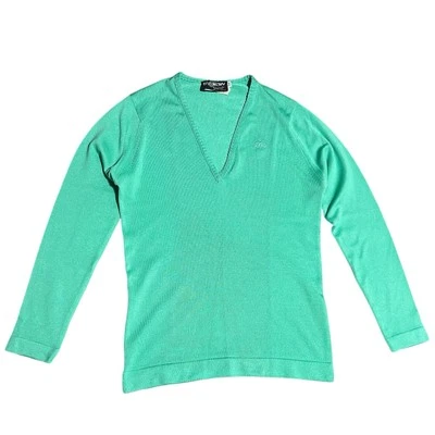 Givenchy Sport Vintage V-neck Long Sleeve Top / Shirt Women’s 34 Green Sweater - Image 1 of 4