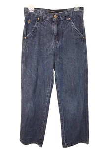 Y2K Rocawear Wide Straight Leg Jeans Boys Size 12 Embroidered Pockets Cotton - Picture 1 of 9