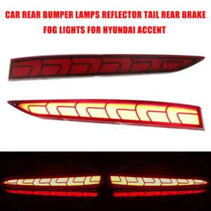 2X Car Rear Bumper Lamps Reflector Tail Rear Brake Fog Lights For Hyundai Accent - Picture 1 of 15