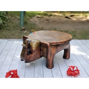 Hot Selling Wooden Elephant Footrest Mini Stool Home Decor Low Height Side Stool - Picture 1 of 6