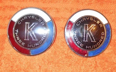 1964 Chrysler 300 K Hardtop Convertible ORIG THREE HUNDRED K EMBLEMS MEDALLIONS - Image 1 of 4