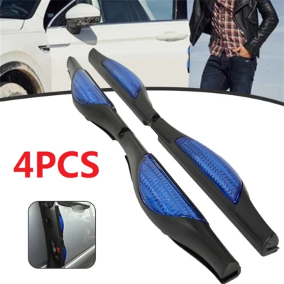 4x REFLECTIVE CAR DOOR EDGE GUARD PROTECTORS BLUE - Image 1 of 4