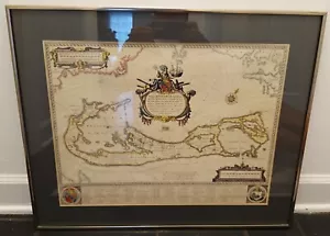 ANTIQUE RENDITION MAP OF BERMUDA ALIAS SOMMER ISLANDS - Picture 1 of 10