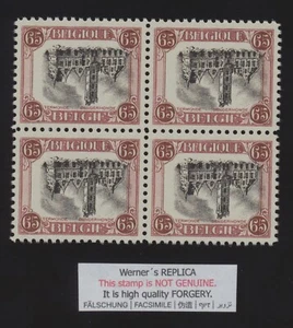 FALSIFICACIÓN 4 BLOQUES - RÉPLICA de Werner del Ayuntamiento de 1920 65c, invertida - Imagen 1 de 1