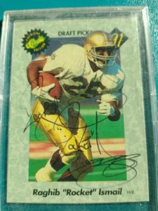 1991 Classic RAGHIB "ROCKET" ISMAIL Draft Pick #1 Auto Football Karte - Bild 1 von 2