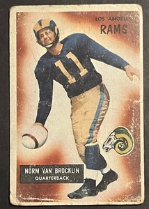 1955 BOWMAN NORM VAN BROCKLIN #32 LOS ANGELES RAMS QB POOR CONDITION CREASES - Picture 1 of 4