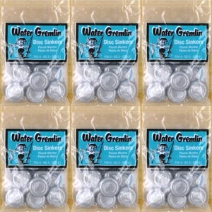 (6) Packs Water Gremlin 2 Oz Disc Sinkers Size 2 Wholesale Case #6G4N Brand New - Picture 1 of 3