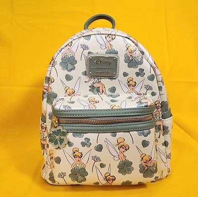 Mini Mochila Loungefly Disney Tinker Bell Trébol 4 Hojas Peter Pan Hada Brillo Foto 1 de 4