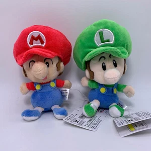 2X Super Mario World Baby Mario Baby Luigi Plush Doll Soft Toy Stuffed Teddy 6" - Picture 1 of 6