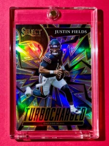 Justin Fields MINT SILVER REFRACTOR ROOKIE PANINI SELECT TURBOCHARGED PRIZM RC! - Picture 1 of 8