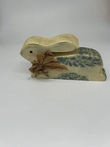 Vintage Wooden Rabbit Bunny Hand Painted - Picture 1 of 2