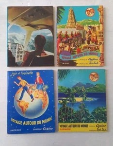 4 Albums d'Images CASINO Voyage Autour du Monde Jojo et Louisette 1960' Anciens - Picture 1 of 23