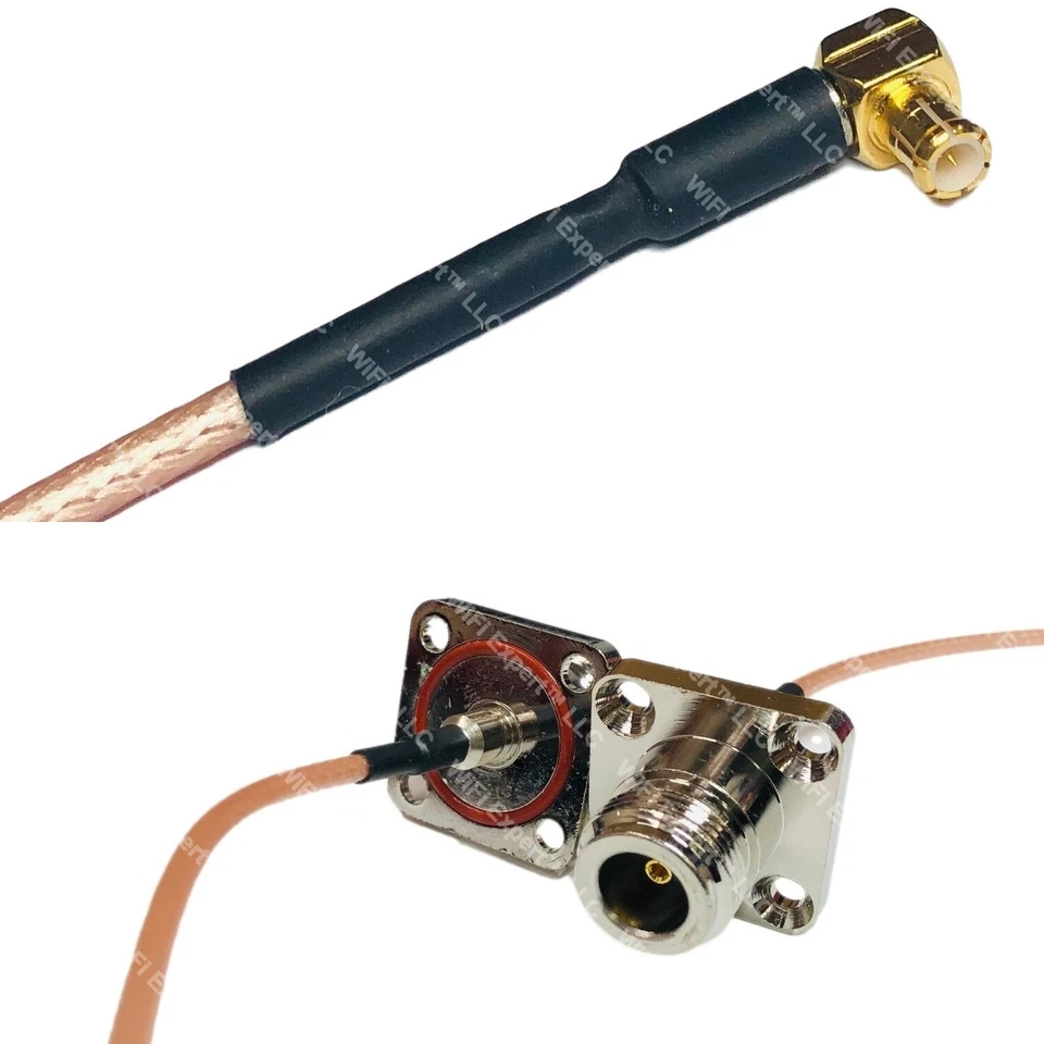 RG316 MCX MALE ANGLE to N Female Flange O-Ring RF Cable Rapid-SHIP LOT - Image 1 of 1