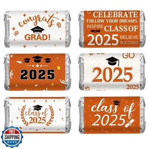 Graduation Party Decorations, 240 PCS 2025 Graduation Candy Stickers, Orange - Picture 1 of 5