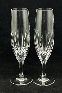 Gorham Crystal Sonja Champagne Flute Clear Cut Panels 8in 2Pc Set - Picture 1 of 11