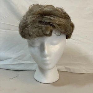 Wig Women Full Head Hair Above Ears Short Brunette Brown Gray Highlights Mystery - Picture 1 of 6