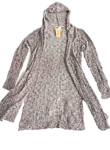 AMERICAN RAG Women's Hooded Knit Cardigan Hoodie Gray Size XS - Picture 1 of 6