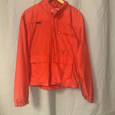 Vintage OBERMEYER Harley Nylon Men’s Jacket Size MED Red Hooded Full Zip 90s - Image 1 of 4