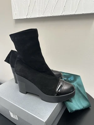 Robert Clergerie Cuña Plataforma Gamuza Elastizado Calcetín Botines EU40.5 US 10 Foto 1 de 4