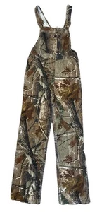Vintage Realtree Youth L 10-12 Overalls Camo Camouflage Hunting Bibs - Picture 1 of 5