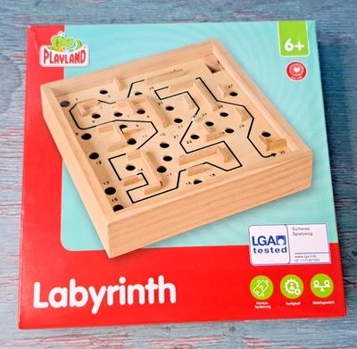 PLAYLAND Holz Labyrinth Geschicklichkeitsspiel Balancespiel 6+ - Bild 1 von 4