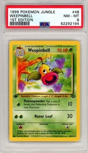 1999 Pokémon Jungle 1st Edition Weepinbell 48/64 PSA 8 NM-MT - Picture 1 of 2