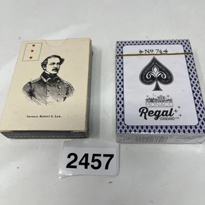 VTG Confederate Generals Civil War Robert E. Lee Playing Cards & Regal Deck Lot - Picture 1 of 8