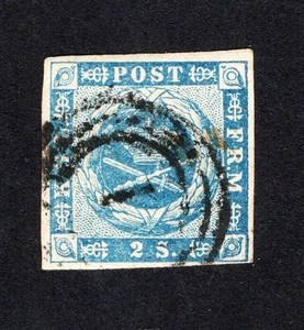 Denmark 1855 stamp Mi# 3 used CV=60$ - Picture 1 of 2