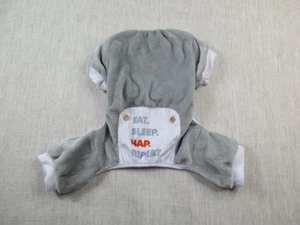 Dog Pajamas XL Gray Eat Sleep Nap Repeat Soft Cozy Fleece Pet Outfit Sleepwear - Picture 1 of 10