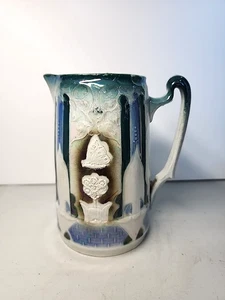 Art Nouveau Butterfly And Flower Pitcher Germany 1800s - Picture 1 of 6