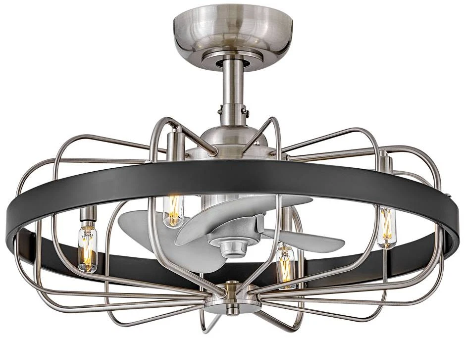 22" Hinkley Eli Brushed Nickel LED Fandelier Ceiling Fan with Remote - Image 1 of 1