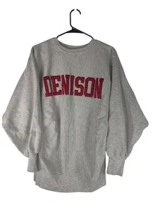 felpa uomo vintage anni 90 champion reverse weave Dennison grigia XL - Foto 1 di 4