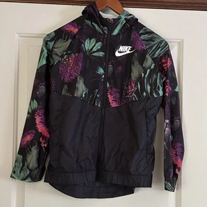 Nike Windrunner Glow Botanical Floral Hooded Windbreaker Jacket Youth Large - Picture 1 of 19
