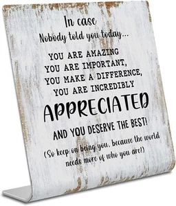 Thank You Gifts for Women Men Office Decor Sign Plaque, Appreciation Gifts Motiv - Picture 1 of 3