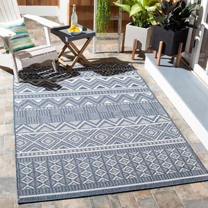 Safavieh Bermuda Indoor/Outdoor Collection Navy / Cream Area Rugs - BMU818N - Picture 1 of 10