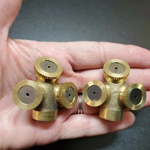 Garden Watering Spray Nozzle, Brass Misting Nozzles, 3 Holes - Lawn Sprinkler - Picture 1 of 7