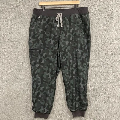 FIGS Scrubs Tech Collection Zamora Joggers Women's Size XXL 2XL Gray Green Camo - Image 1 of 4
