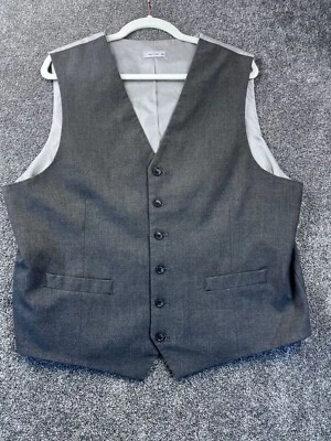 Mens Charcoal Gray Vest XL Classic Fit Polyester/Viscose Made In Vietnam - Image 1 of 4
