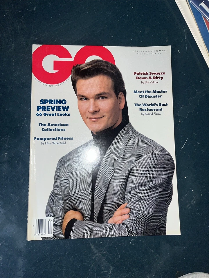 GQ Magazine Patrick Swayze February 1989 Vtg Gentlemen’s Quarterly EXCELLENT - Image 1 of 1