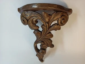 Vintage wall shelf, Unique Hand Carved wall shelf, Carved wooden shelf for icons - Picture 1 of 12