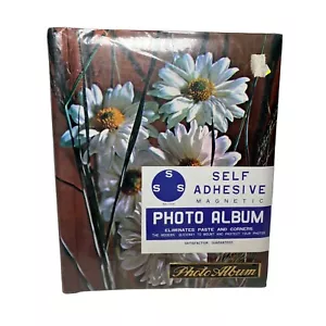 Álbum de fotos autoadhesivo magnético vintage margaritas floral años 70 sellado - Imagen 1 de 3