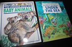 Usborne Book Lot Under the Sea & Baby Animals Maps Treasure Hunts  YS3 ^