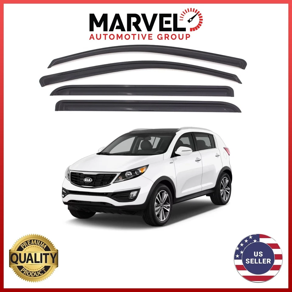 Visera de ventilación de ventana fuera de canal protectores de lluvia deflectores para Kia Sportage 2011-2016 Foto 1 de 3