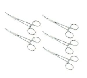 5  Kelly Locking Hemostat Forceps 5.5"  Curved Surgical Instrument (Set of 5) - Picture 1 of 2