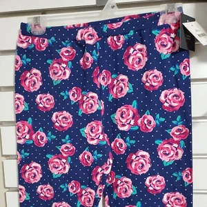 Girls Leggings Large roses - Picture 1 of 4