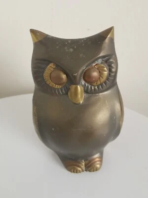 Figurine statuette chouette en laiton 9,5x7 cm - Photo 1/4